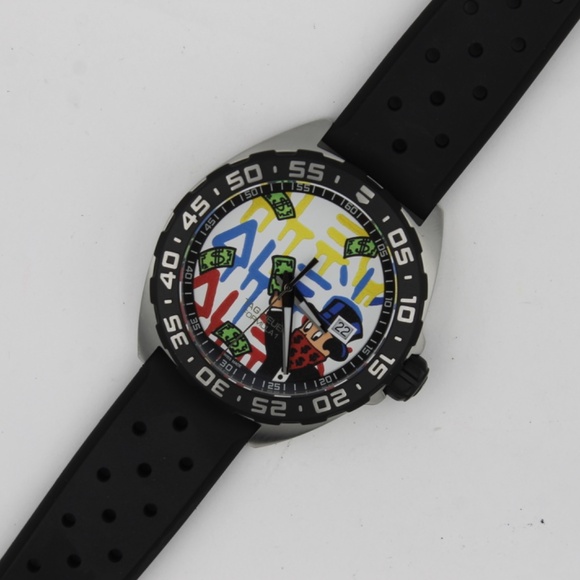 New Tag Heuer WAZ1119.FT8023 Black Formula 1 F1 Mens Watch Alec Monopoly Rubber - Picture 9 of 14